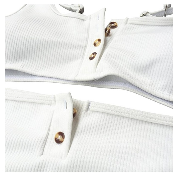 EMMA Solid White Cotton Bikini - Picture 4 of 7